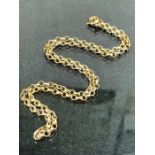 9ct Gold Chain hallmarked with circcular links 48cm long and 11.4g