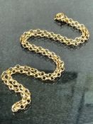 9ct Gold Chain hallmarked with circcular links 48cm long and 11.4g