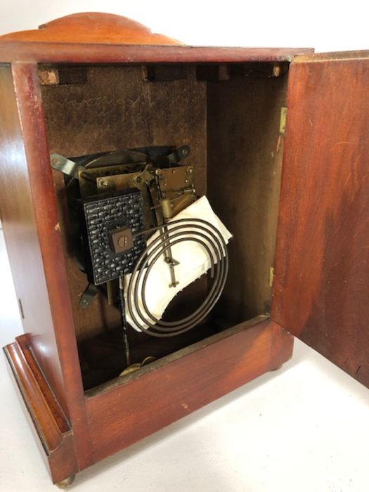 8 day German-made 'Badische' mantel clock, Black Forest, in a mahogany case, circa 1900, good - Image 4 of 4