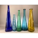 Collection of four art glass vases, the tallest approx 48cm, one A/F