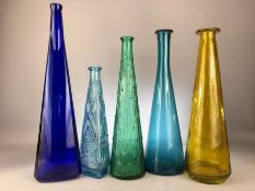 Collection of four art glass vases, the tallest approx 48cm, one A/F