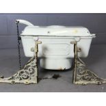 Reclamation item: Vintage enamelled cast iron Burlington toilet cistern