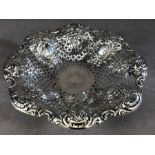 Victorian Silver Hallmarked Bon Bon Dish on circular foot Sheffield 1896 by M Bros approx 20cm