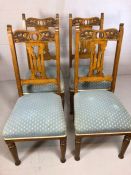 Set of four Upholstered Arts and Crafts Oak Dining chairs