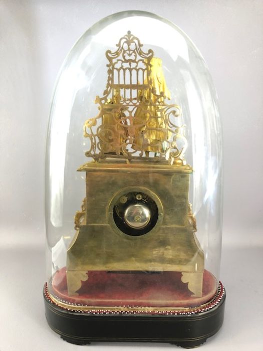 Large French Gold ornate mantle clock by Martin Baskett & Co Paris approx height to top of dome - Image 6 of 7