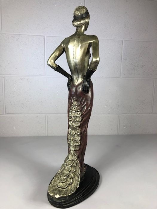 Figurine in the Art Deco style signed M Katok approx 58cm high. A/F - Image 4 of 10