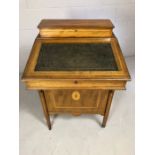 Edwardian Davenport with inlay and leather desktop