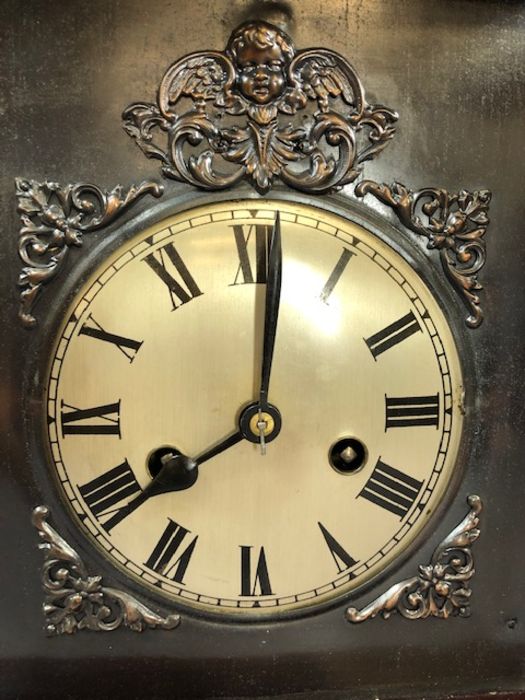 8 day German-made 'Badische' mantel clock, Black Forest, in a mahogany case, circa 1900, good - Image 3 of 4