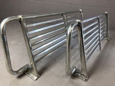 Pair of metal luggage racks, each approx 113cm x 35cm