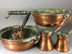Selection of vintage copper items by Nader