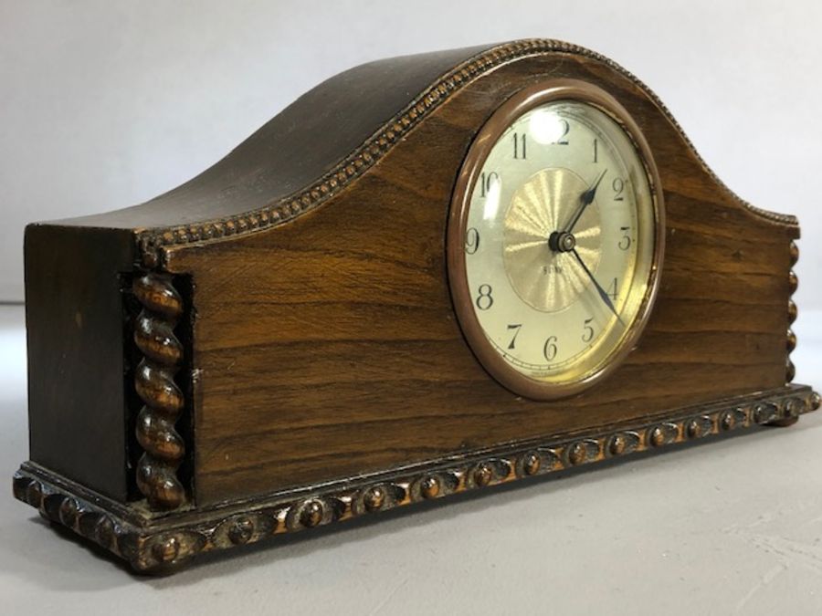 Small German-made mantel clock, 8 day, marked 'Wurttemberg' to face, good working order - Image 3 of 4