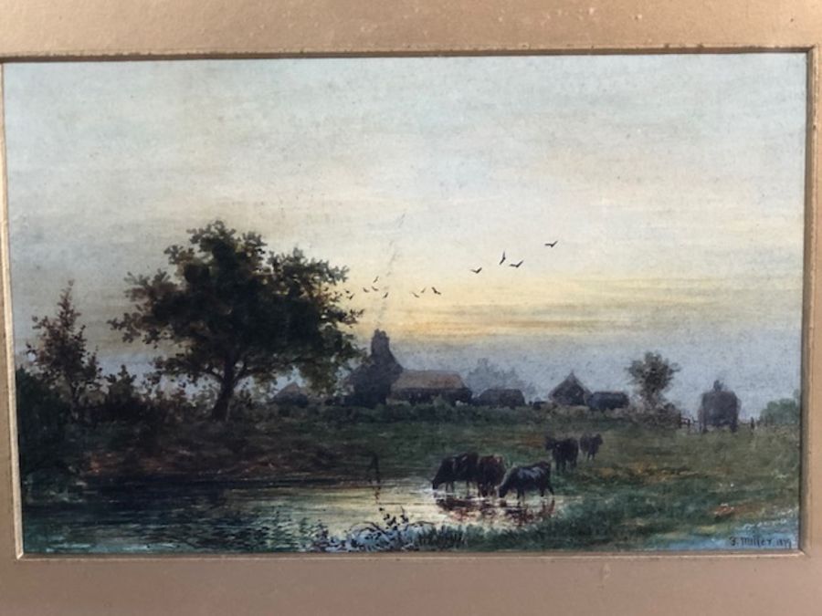 Collection of six similarly themed watercolour paintings to include G MILLER and RONALD RAY - Image 7 of 7