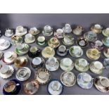 Large collection of porcelain cabinet cups and saucers to include examples by Royal Worcester,