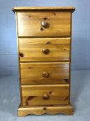 Modern pine chest of four drawers, approx 42cm x 44cm x 80cm tall