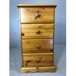 Modern pine chest of four drawers, approx 42cm x 44cm x 80cm tall