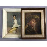 Two framed oriental pictures, one signed Kelly, the other Wong