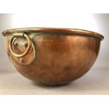 Copper mixing bowl by Harrods, approx 29cm in diameter, impressed makers mark to side