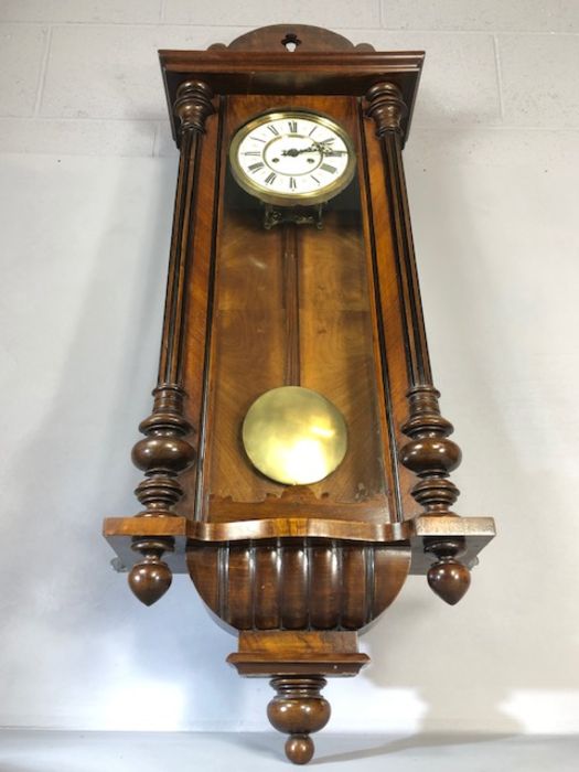 Fine mahogany spring-driven 8 day Vienna wall clock, circa 1890, 'gongs' on hour and half hour, good - Image 2 of 5