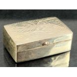 Silver hallmarked Pill box with engraved decoration