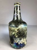 Georgian 18th century Wine bottle of mottled colouring blues and purples