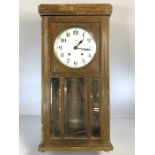 Wooden cased French wall clock by Vedette, approx 65cm x 31cm x 16cm deep