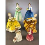Collection of six Royal Doulton figurines