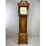 Oak 8 day longcase clock by William Owen, circa 1800-1820, 'bells' the hour, good working order