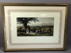 Framed lithograph by E RADCLYFFE after J ABSOLON, entitled 'REST' published by July 29th 1870 by J