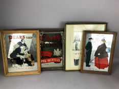 Three framed advertising mirrors to include Pears Soap and the British Colonial Bicycle Company,