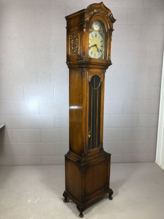 English oak '8 day' longcase clock by Enfield, circa 1930s, full Westminster chime, untested - Image 8 of 8