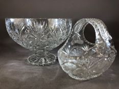 Waterford cut glass bowl, approx 25cm in diameter, and a further cut glass item