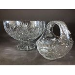 Waterford cut glass bowl, approx 25cm in diameter, and a further cut glass item