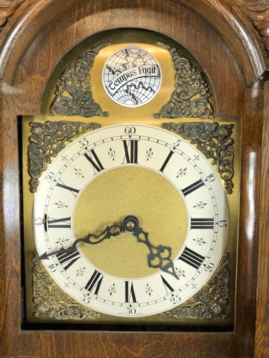 English oak '8 day' longcase clock by Enfield, circa 1930s, full Westminster chime, untested - Image 6 of 8
