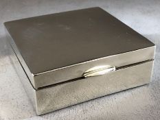Hallmarked Silver Cigarette Box marked 935 Silver approx 9cm square and 194g