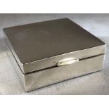 Hallmarked Silver Cigarette Box marked 935 Silver approx 9cm square and 194g