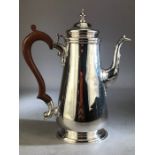 Hallmarked Silver coffee pot approx 22cm tall total weight approx 530g maker D & J WELLBY