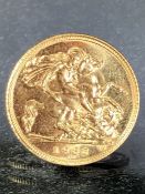 Gold half Sovereign dated 1982