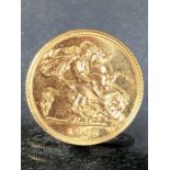 Gold half Sovereign dated 1982