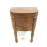 Small oak sewing box / table with inlaid detailing by 'Morco'