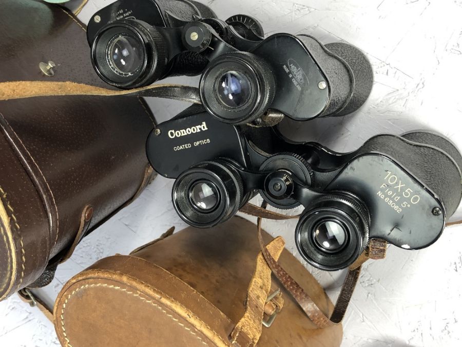 Two pairs of vintage Binoculars, by Kershaw and Concord, cased - Image 3 of 4