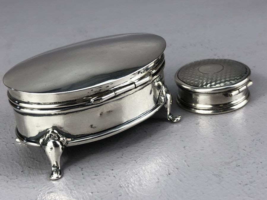 Two Birmingham Hallmarked Silver pill boxes (total weight approx 57g) - Image 6 of 7