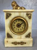 Onyx 1930s 30 hour mantel clock with Imperialistic leanings, English movement