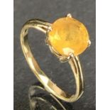 14ct Gold ring set with Citrine approx size 'J' and diameter approx 7mm
