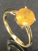 14ct Gold ring set with Citrine approx size 'J' and diameter approx 7mm