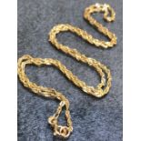 9ct Gold chain approx 49cm long & 2.3g