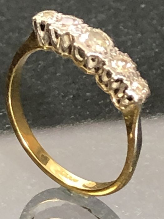 Five Stone Diamond ring on 18ct Gold Band approx size 'R' - Image 3 of 5