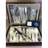 Modern boxed canteen of silver plated cutlery six place setting as new