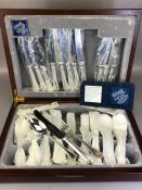 Modern boxed canteen of silver plated cutlery six place setting as new