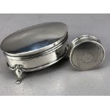 Two Birmingham Hallmarked Silver pill boxes (total weight approx 57g)