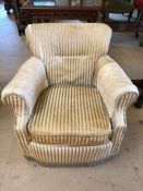 Small antique upholstered bedroom / armchair, upholstery project (A/F)